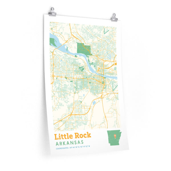 Little Rock Arkansas City Street Map Poster - Allegiant Goods Co.