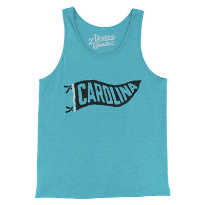 Carolina Pennant Men/Unisex Tank Top-Aqua Triblend-Allegiant Goods Co. Vintage Sports Apparel