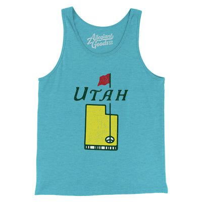 Utah Golf Men/Unisex Tank Top-Aqua Triblend-Allegiant Goods Co. Vintage Sports Apparel