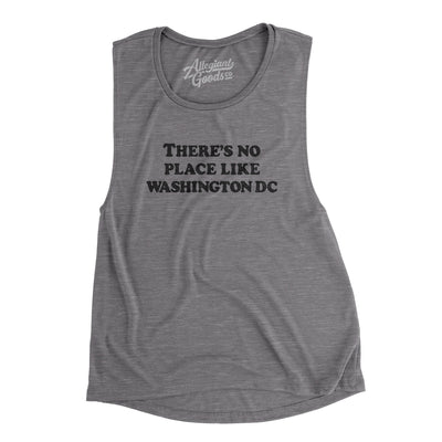 There's No Place Like Washington Dc Women's Flowey Scoopneck Muscle Tank-Asphalt Slub-Allegiant Goods Co. Vintage Sports Apparel