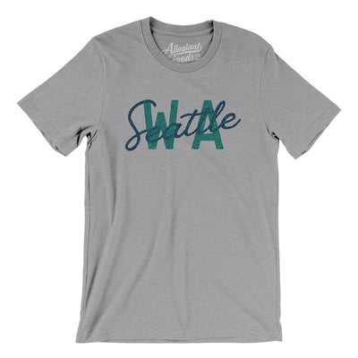 Seattle Wa Overprinted Men/Unisex T-Shirt-Athletic Heather-Allegiant Goods Co. Vintage Sports Apparel