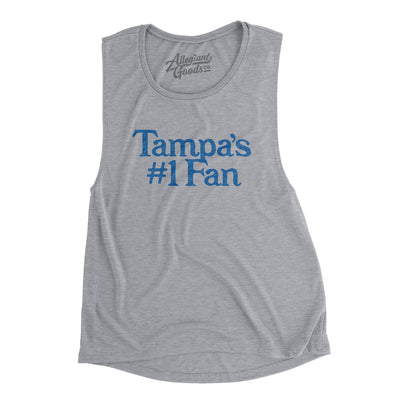 Tampa's Number 1 Fan Women's Flowey Scoopneck Muscle Tank-Athletic Heather-Allegiant Goods Co. Vintage Sports Apparel