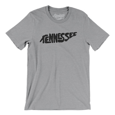 Tennessee State Shape Text Men/Unisex T-Shirt-Athletic Heather-Allegiant Goods Co. Vintage Sports Apparel