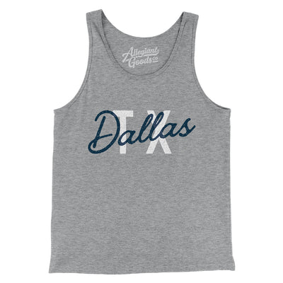 Dallas Tx Overprinted Men/Unisex Tank Top-Athletic Heather-Allegiant Goods Co. Vintage Sports Apparel