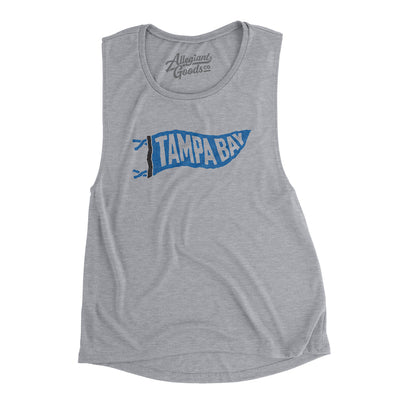 Tampa Bay Pennant Women's Flowey Scoopneck Muscle Tank-Athletic Heather-Allegiant Goods Co. Vintage Sports Apparel