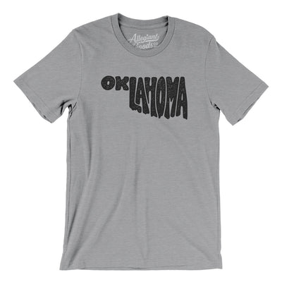 Oklahoma State Shape Text Men/Unisex T-Shirt-Athletic Heather-Allegiant Goods Co. Vintage Sports Apparel