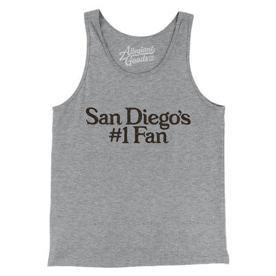 San Diego's Number 1 Fan Men/Unisex Tank Top-Athletic Heather-Allegiant Goods Co. Vintage Sports Apparel