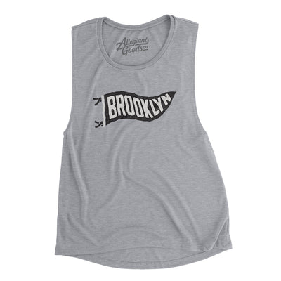 Brooklyn Pennant Women's Flowey Scoopneck Muscle Tank-Athletic Heather-Allegiant Goods Co. Vintage Sports Apparel