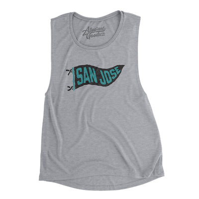 San Jose Pennant Women's Flowey Scoopneck Muscle Tank-Athletic Heather-Allegiant Goods Co. Vintage Sports Apparel