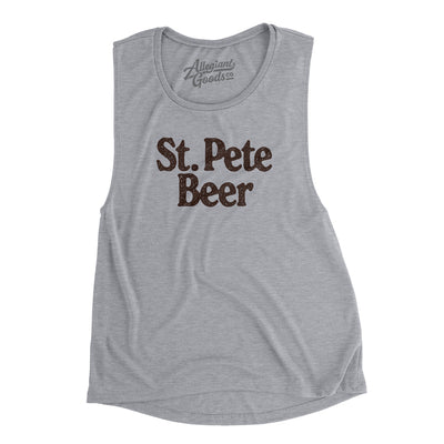 St. Pete Beer Women's Flowey Scoopneck Muscle Tank-Athletic Heather-Allegiant Goods Co. Vintage Sports Apparel