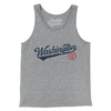 Washington Dc Vintage Script Men/Unisex Tank Top-Athletic Heather-Allegiant Goods Co. Vintage Sports Apparel