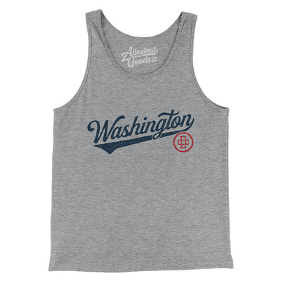 Washington Dc Vintage Script Men/Unisex Tank Top-Athletic Heather-Allegiant Goods Co. Vintage Sports Apparel