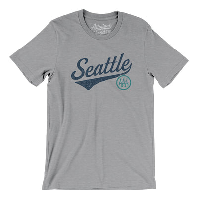 Seattle Vintage Script Men/Unisex T-Shirt-Athletic Heather-Allegiant Goods Co. Vintage Sports Apparel