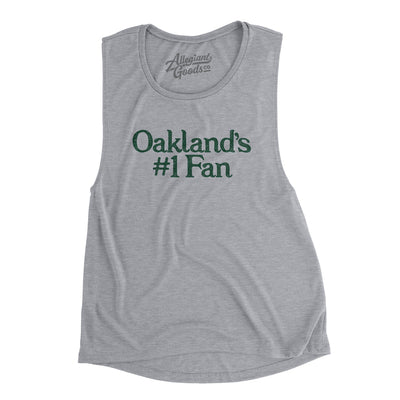 Oakland's Number 1 Fan Women's Flowey Scoopneck Muscle Tank-Athletic Heather-Allegiant Goods Co. Vintage Sports Apparel