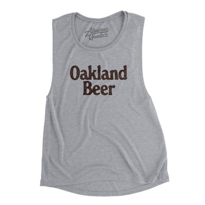 Oakland Beer Women's Flowey Scoopneck Muscle Tank-Athletic Heather-Allegiant Goods Co. Vintage Sports Apparel