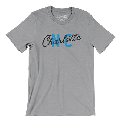 Charlotte Nc Overprinted Men/Unisex T-Shirt-Athletic Heather-Allegiant Goods Co. Vintage Sports Apparel