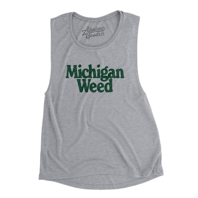 Michigan Weed Women's Flowey Scoopneck Muscle Tank-Athletic Heather-Allegiant Goods Co. Vintage Sports Apparel