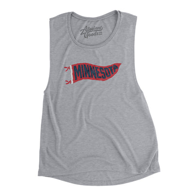 Minnesota Pennant Women's Flowey Scoopneck Muscle Tank-Athletic Heather-Allegiant Goods Co. Vintage Sports Apparel