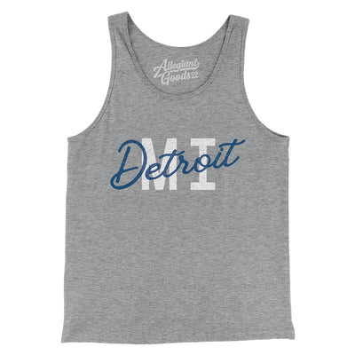 Detroit Mi Overprinted Men/Unisex Tank Top-Athletic Heather-Allegiant Goods Co. Vintage Sports Apparel
