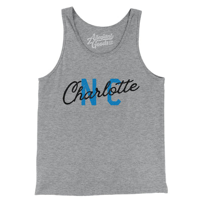 Charlotte Nc Overprinted Men/Unisex Tank Top-Athletic Heather-Allegiant Goods Co. Vintage Sports Apparel