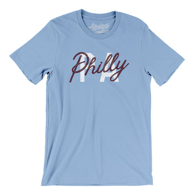 Philly Pa Overprinted Men/Unisex T-Shirt-Baby Blue-Allegiant Goods Co. Vintage Sports Apparel