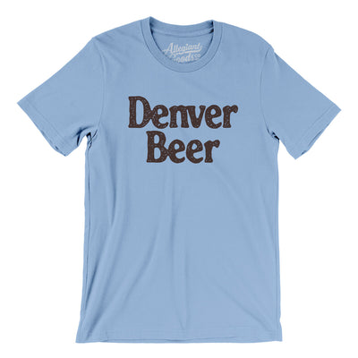 Denver Beer Men/Unisex T-Shirt-Baby Blue-Allegiant Goods Co. Vintage Sports Apparel