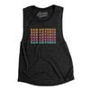 San Antonio Repeat Women's Flowey Scoopneck Muscle Tank-Black Slub-Allegiant Goods Co. Vintage Sports Apparel