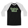 Virginia Weed Men/Unisex Raglan 3/4 Sleeve T-Shirt-Black with White-Allegiant Goods Co. Vintage Sports Apparel