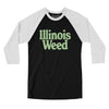 Illinois Weed Men/Unisex Raglan 3/4 Sleeve T-Shirt-Black with White-Allegiant Goods Co. Vintage Sports Apparel