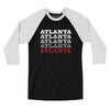 Atlanta Repeat Men/Unisex Raglan 3/4 Sleeve T-Shirt-Black with White-Allegiant Goods Co. Vintage Sports Apparel