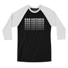 San Antonio Repeat Men/Unisex Raglan 3/4 Sleeve T-Shirt-Black with White-Allegiant Goods Co. Vintage Sports Apparel