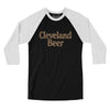 Cleveland Beer Men/Unisex Raglan 3/4 Sleeve T-Shirt-Black with White-Allegiant Goods Co. Vintage Sports Apparel