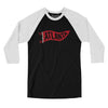 Atlanta Pennant Men/Unisex Raglan 3/4 Sleeve T-Shirt-Black with White-Allegiant Goods Co. Vintage Sports Apparel