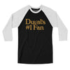 Duval's Number 1 Fan Men/Unisex Raglan 3/4 Sleeve T-Shirt-Black with White-Allegiant Goods Co. Vintage Sports Apparel