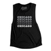 Chicago Repeat Women's Flowey Scoopneck Muscle Tank-Black-Allegiant Goods Co. Vintage Sports Apparel