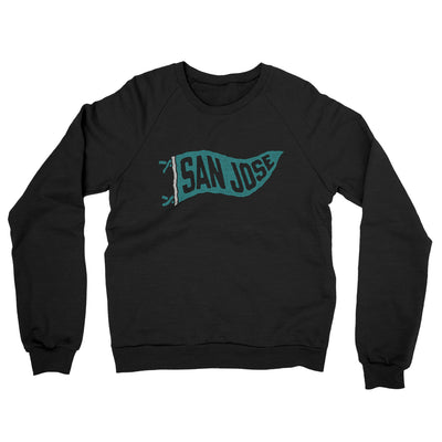 San Jose Pennant Midweight French Terry Crewneck Sweatshirt-Black-Allegiant Goods Co. Vintage Sports Apparel