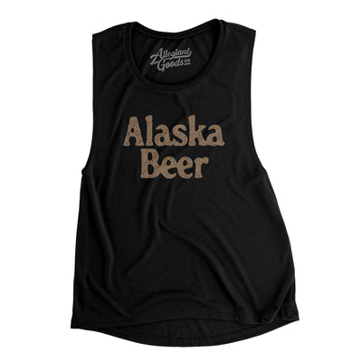 Alaska Beer Women's Flowey Scoopneck Muscle Tank-Black-Allegiant Goods Co. Vintage Sports Apparel