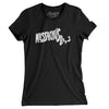 Massachusetts State Shape Text Women's T-Shirt-Black-Allegiant Goods Co. Vintage Sports Apparel