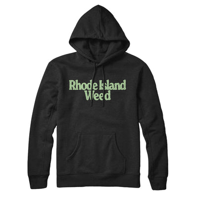 Rhode Island Weed Hoodie-Black-Allegiant Goods Co. Vintage Sports Apparel