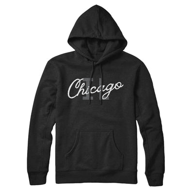 Chicago Illinois Overprinted Hoodie-Black-Allegiant Goods Co. Vintage Sports Apparel