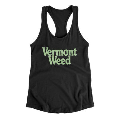 Vermont Weed Women's Racerback Tank-Black-Allegiant Goods Co. Vintage Sports Apparel