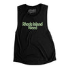 Rhode Island Weed Women's Flowey Scoopneck Muscle Tank-Black-Allegiant Goods Co. Vintage Sports Apparel