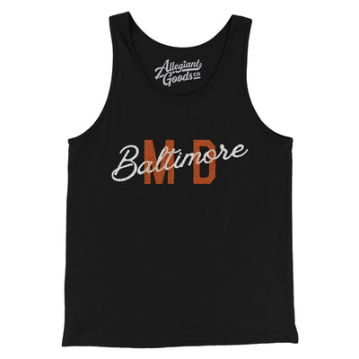 Baltimore Md Overprinted Men/Unisex Tank Top-Black-Allegiant Goods Co. Vintage Sports Apparel