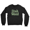 Utah Weed Midweight French Terry Crewneck Sweatshirt-Black-Allegiant Goods Co. Vintage Sports Apparel