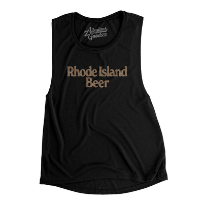 Rhode Island Beer Women's Flowey Scoopneck Muscle Tank-Black-Allegiant Goods Co. Vintage Sports Apparel