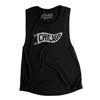 Chicago Pennant Women's Flowey Scoopneck Muscle Tank-Black-Allegiant Goods Co. Vintage Sports Apparel