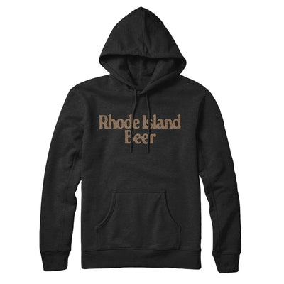 Rhode Island Beer Hoodie-Black-Allegiant Goods Co. Vintage Sports Apparel