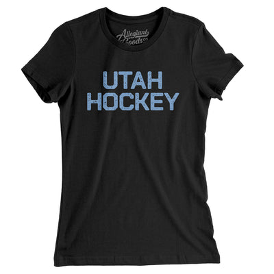 Utah Hockey Women's T-Shirt-Black-Allegiant Goods Co. Vintage Sports Apparel