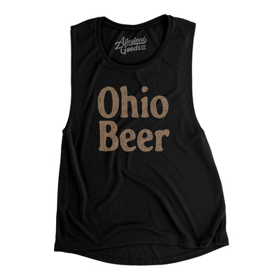 Ohio Beer Women's Flowey Scoopneck Muscle Tank-Black-Allegiant Goods Co. Vintage Sports Apparel