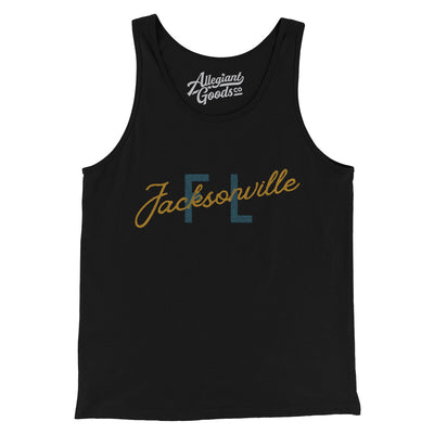 Jacksonville Fl Overprinted Men/Unisex Tank Top-Black-Allegiant Goods Co. Vintage Sports Apparel